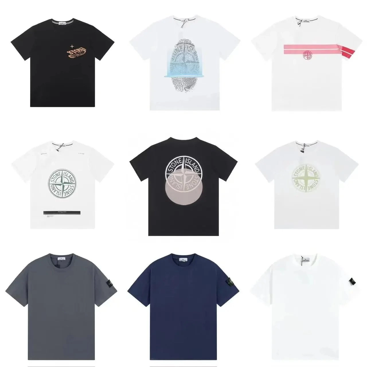 Stone Island Compass Logo T-Shirt - Black with Reflective Print