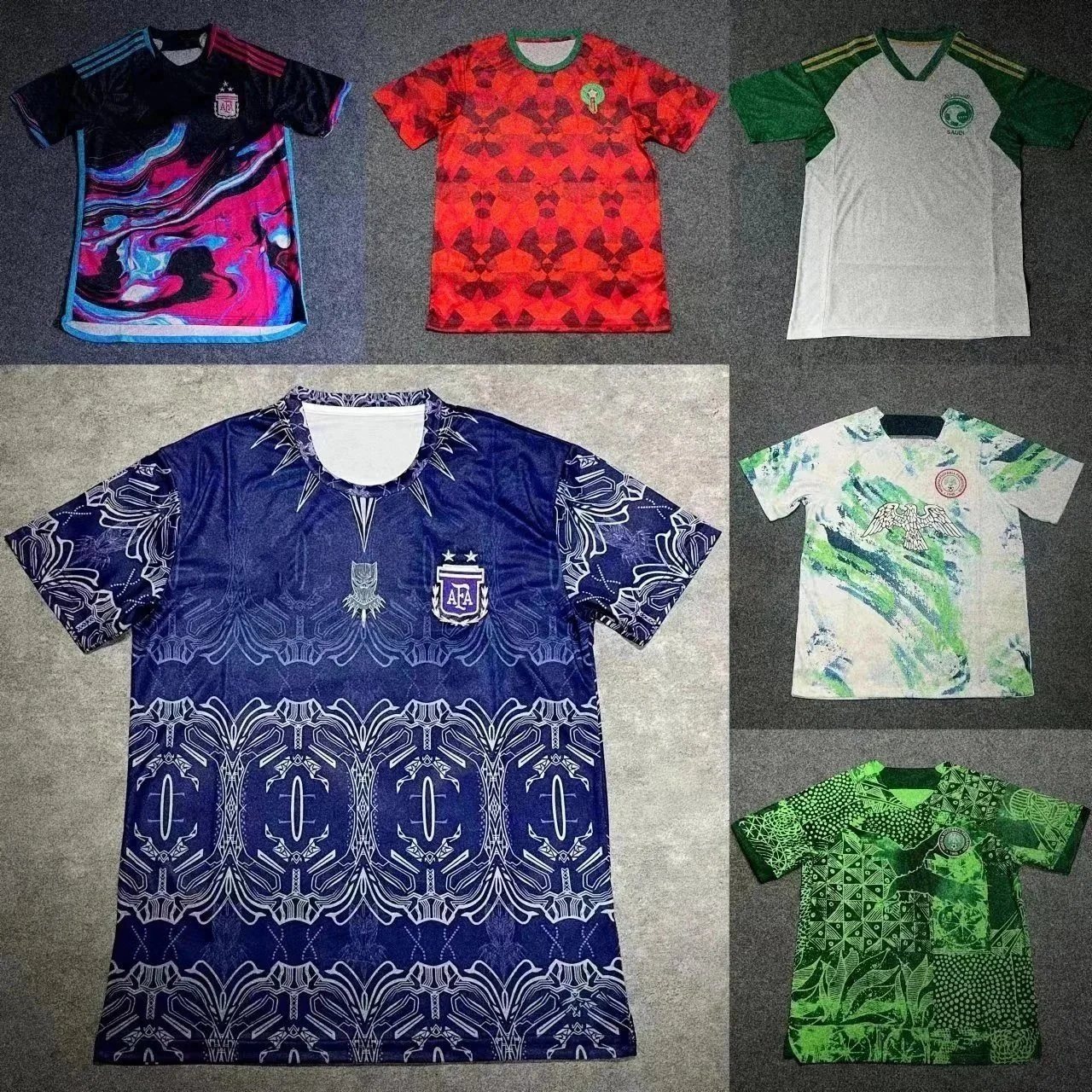 Argentina AFA Black Panther Inspired Jersey - Navy Blue Ornate Pattern