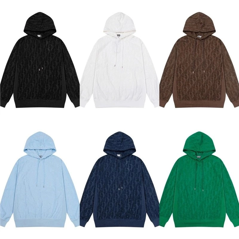 Dior Oblique Jacquard Hoodie - Black Textured Logo Pattern