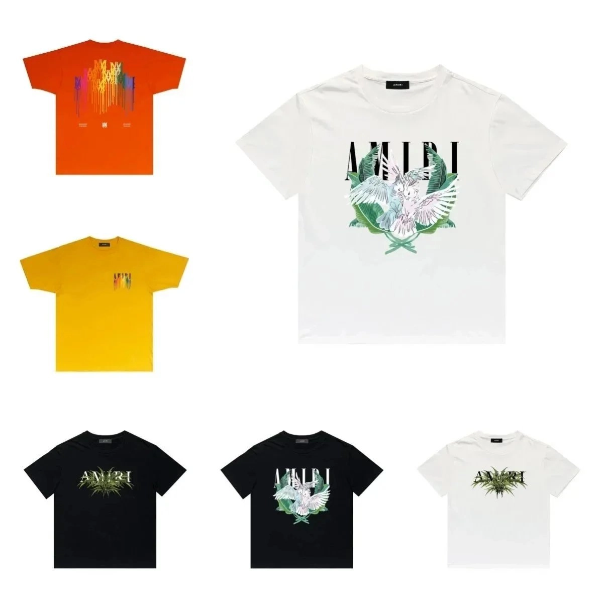 AMIRI Owl Graphic T-Shirt White Tropical Print