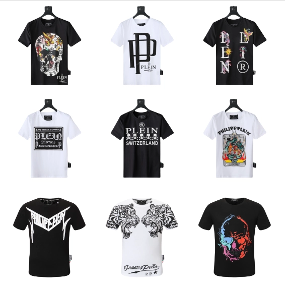 Philipp Plein Skull Graphic T-Shirt Black White Contrast
