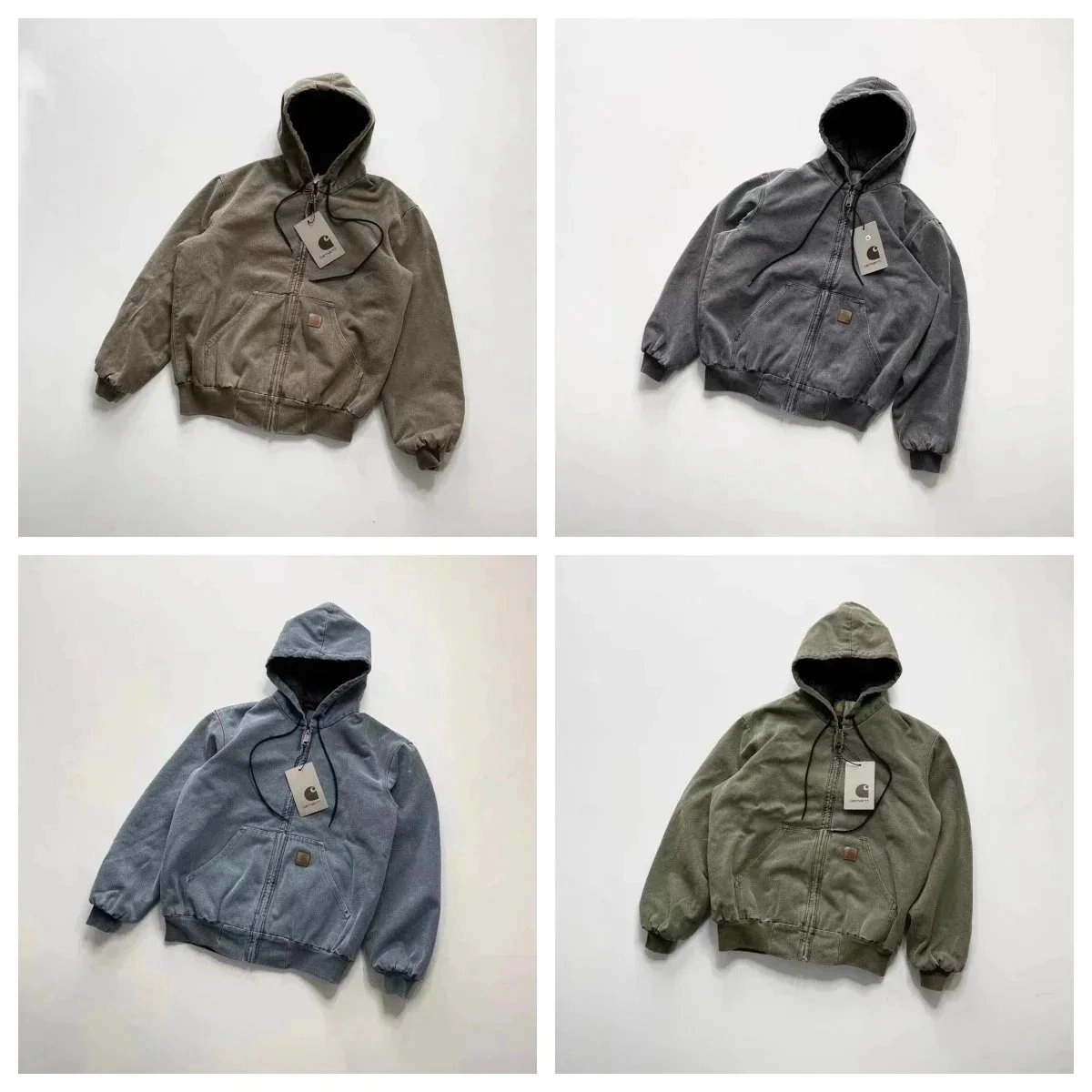 Carhartt Active Jac Hooded Work Jacket - Washed Cotton Canvas