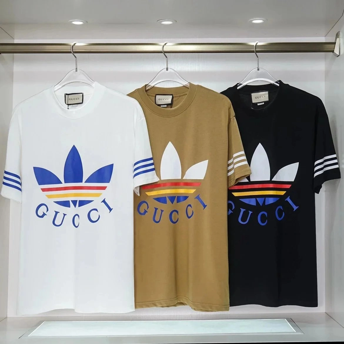 Gucci Adidas Collaboration Trefoil Logo T-Shirt White