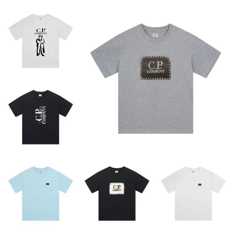 C.P. Company Patch Logo Graphic T-Shirt - Grey Heather