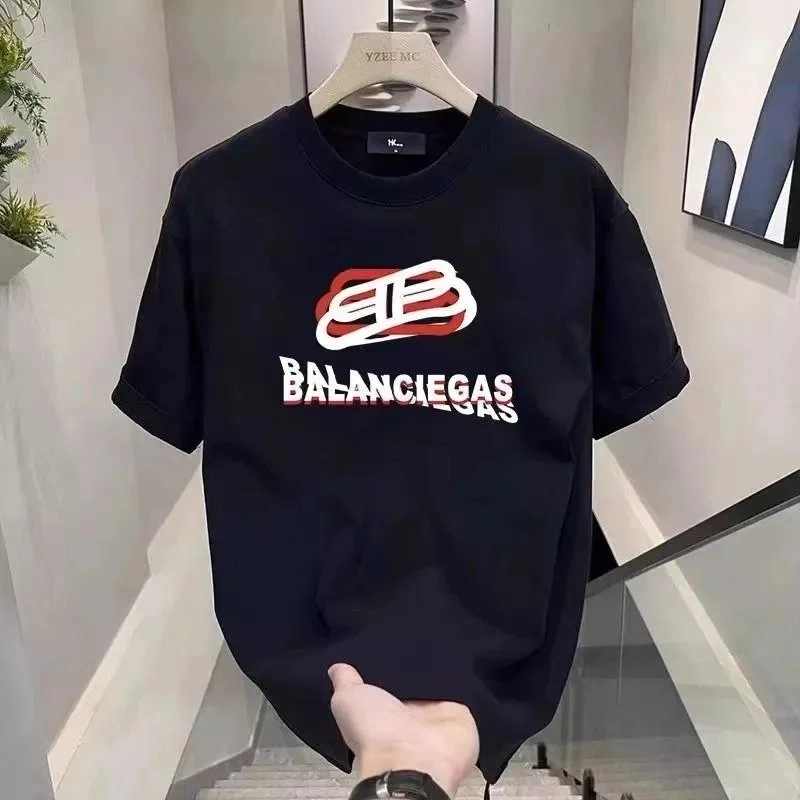 Balanciegas Logo Graphic Print Black T-Shirt with Red White Design