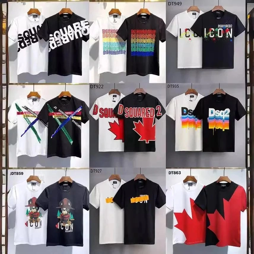 DSQUARED2 Maple Leaf Graphic T-Shirt Black Red