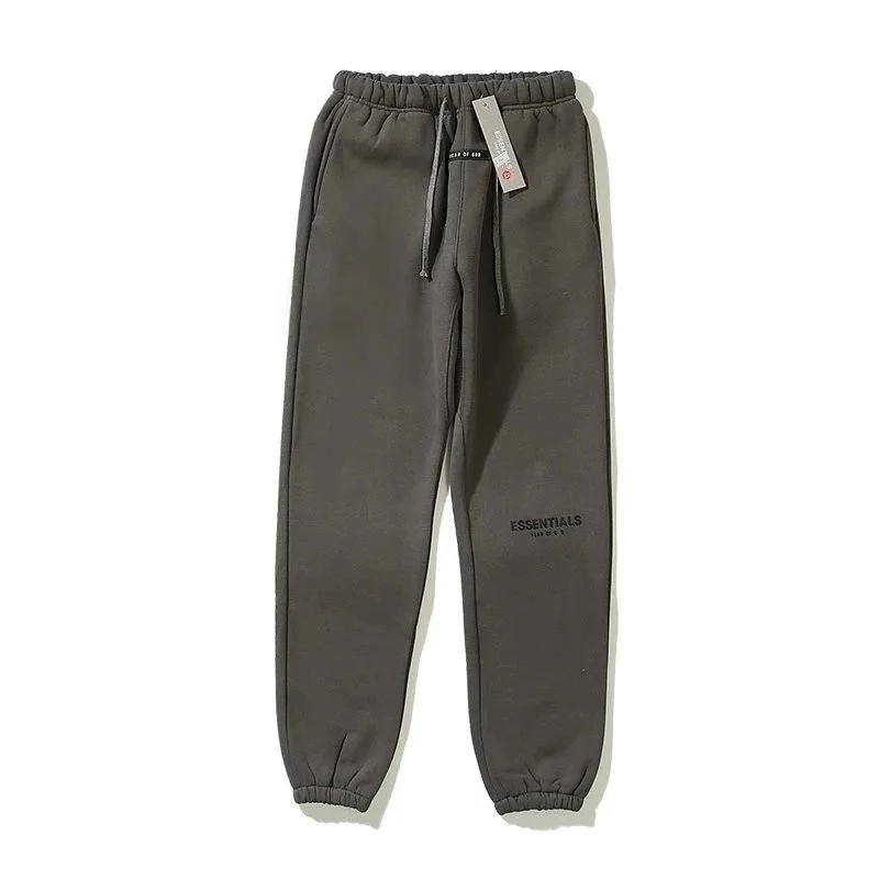Essentials Fleece Joggers Charcoal Grey with Logo Print