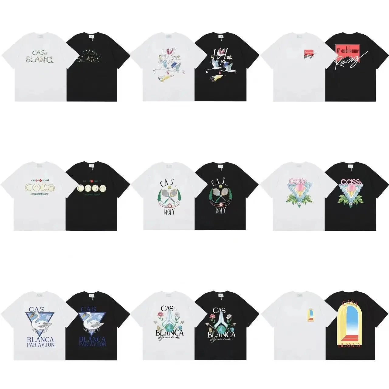 Casa Blanca Swan Triangle Graphic T-Shirt - White/Black