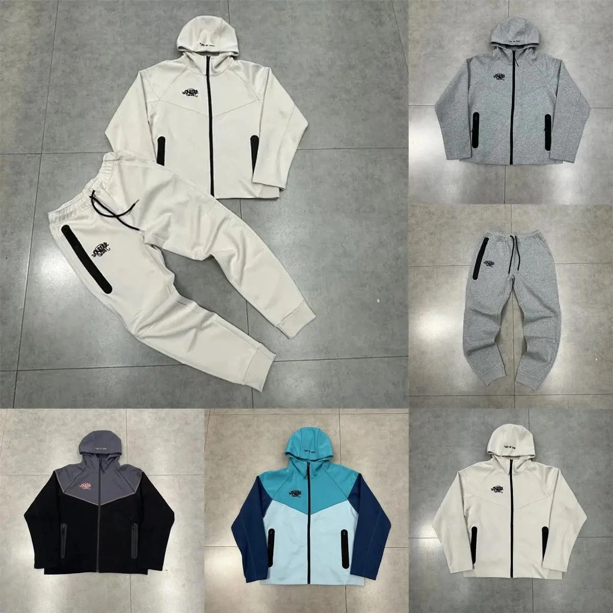 Nike Tech Fleece Windrunner Hoodie and Joggers Set - Off-White