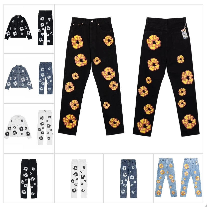 Levi's 501 Flower Print Black Denim Jeans with Pixelated Sunflowers