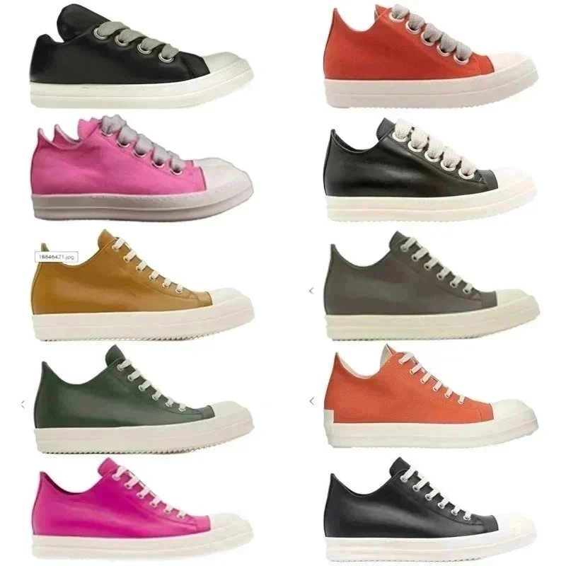 Rick Owens Geobasket Low-Top Sneaker in Matte Black with White Sole