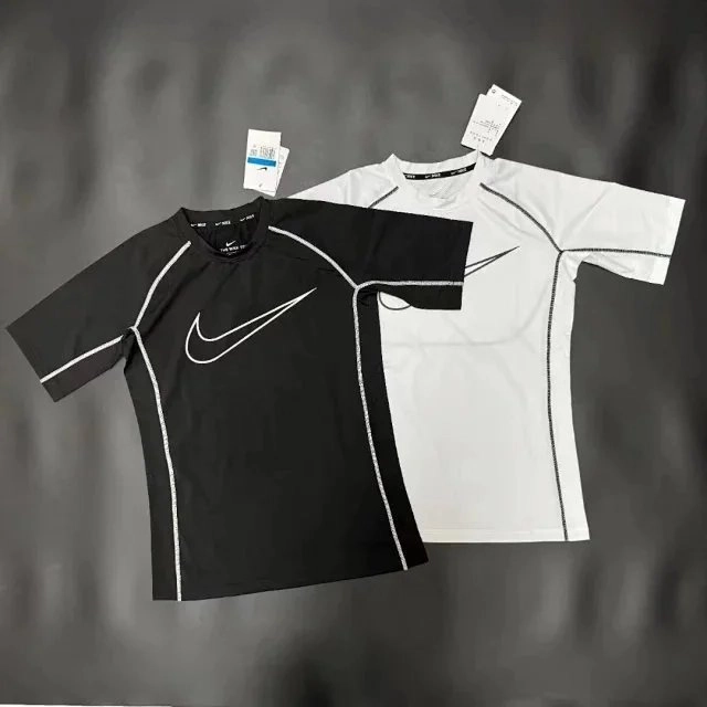 Nike Pro Cool Compression T-Shirt Black/White with Reflective Swoosh