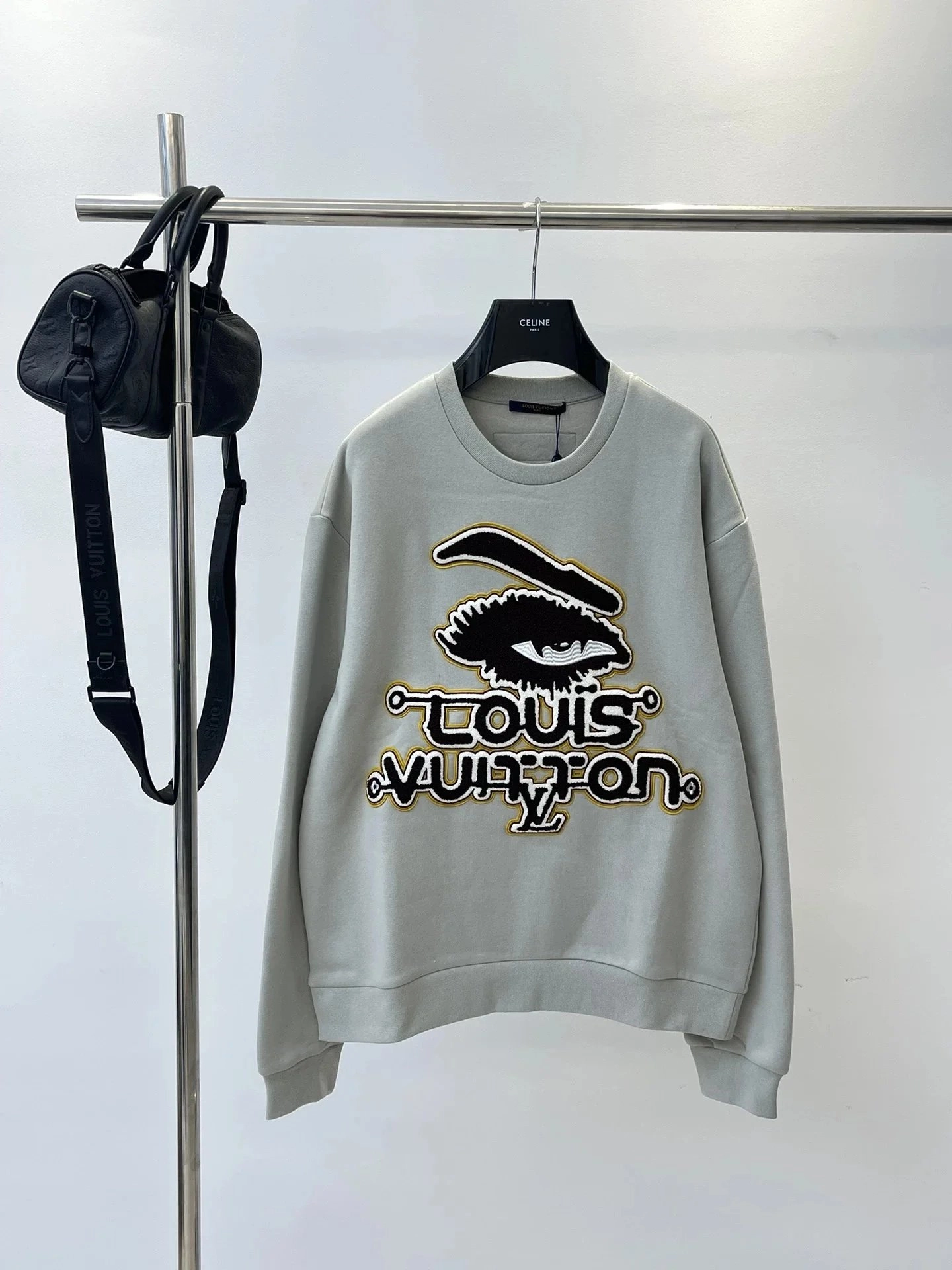 Louis Vuitton Gray Sweatshirt with Embroidered Eye Logo