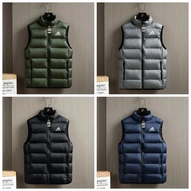 Adidas Lightweight Puffer Vest - Olive Green Quilted Design