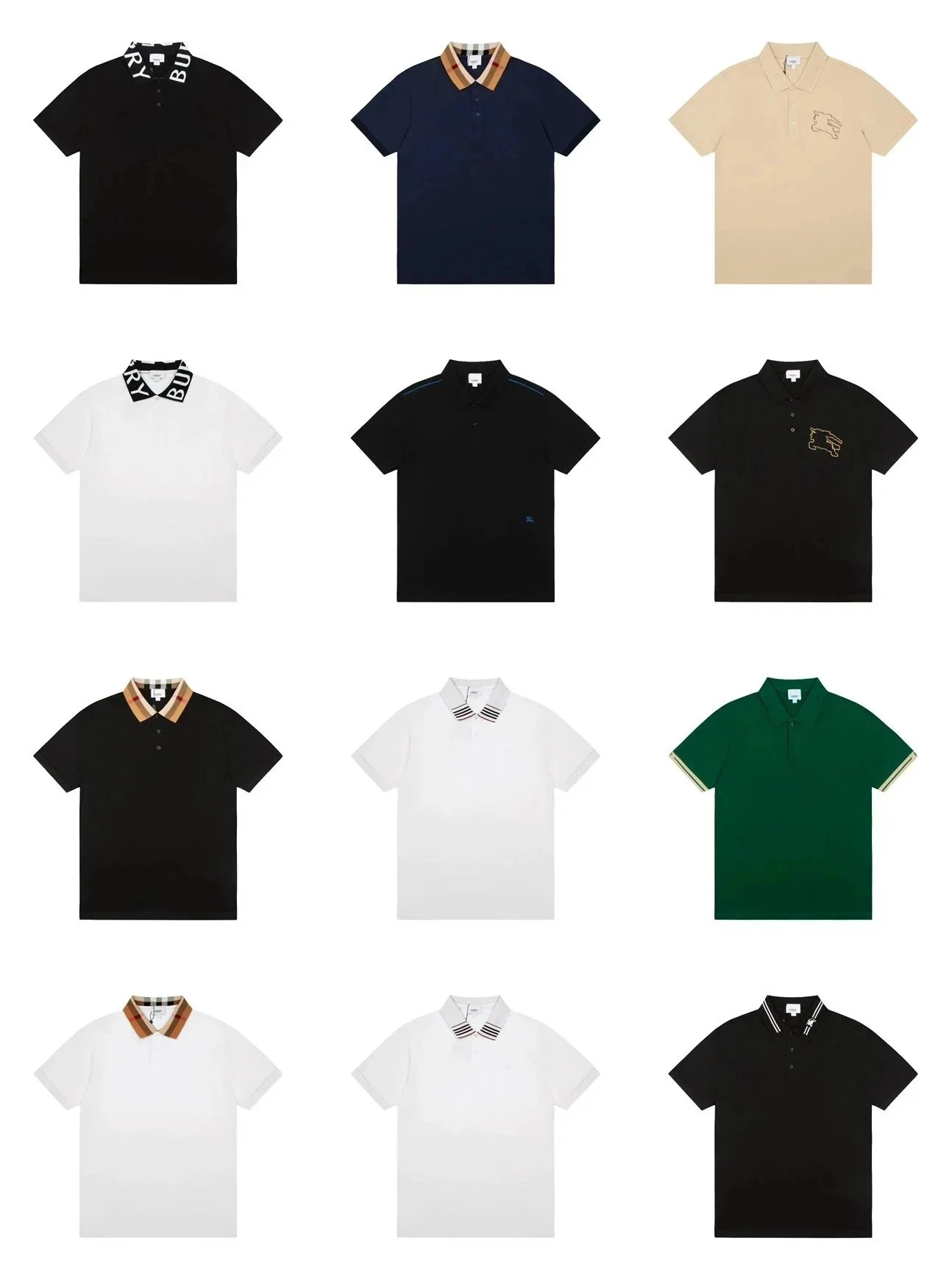Burberry Classic Polo Shirt with Iconic Check Collar - Black