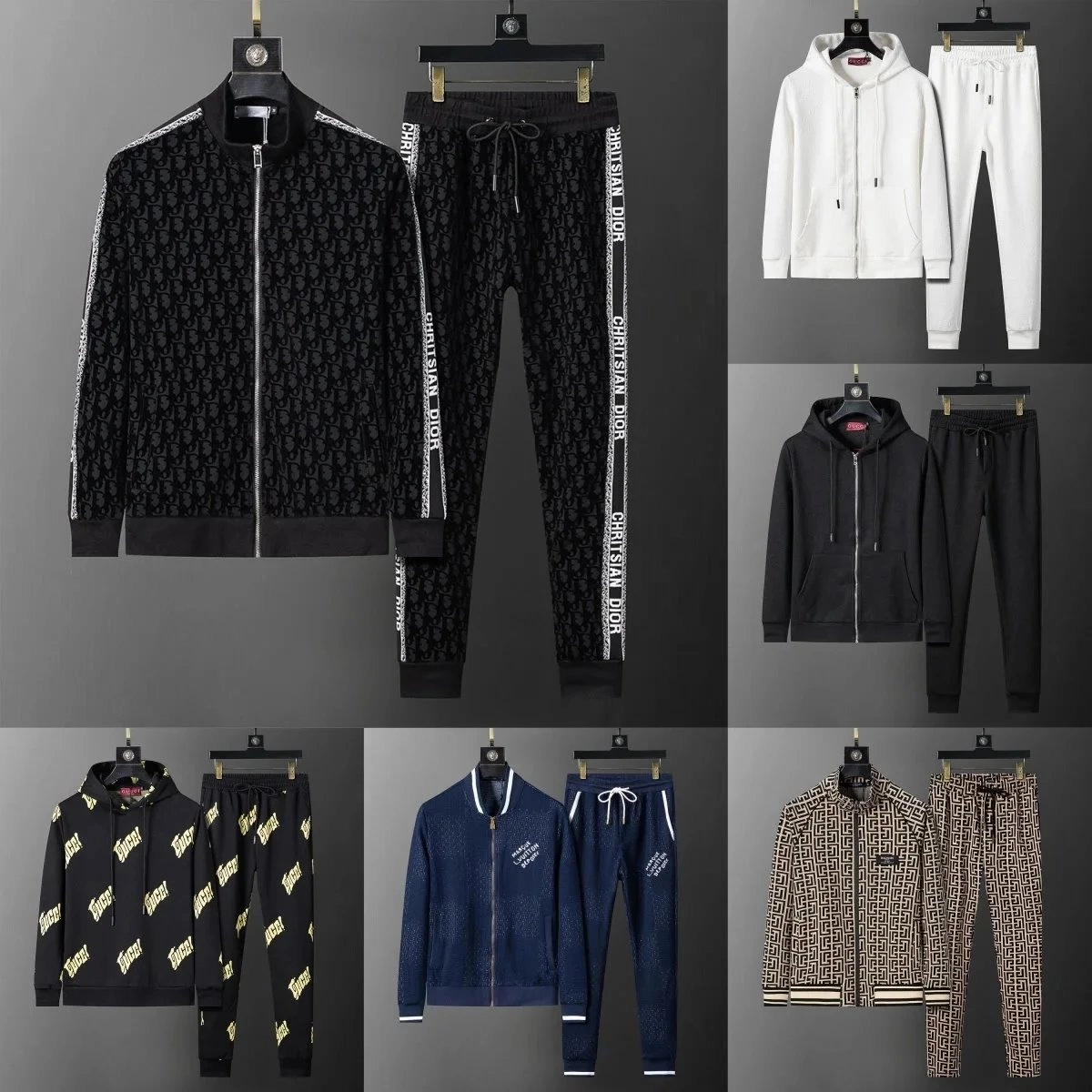 Christian Dior Oblique Monogram Full-Zip Jacket and Joggers Set Black