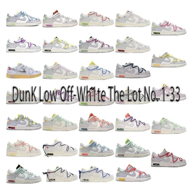 Nike Dunk Low Off-White The 50 Lot No.1-33 Multicolor Deconstructed Sneakers