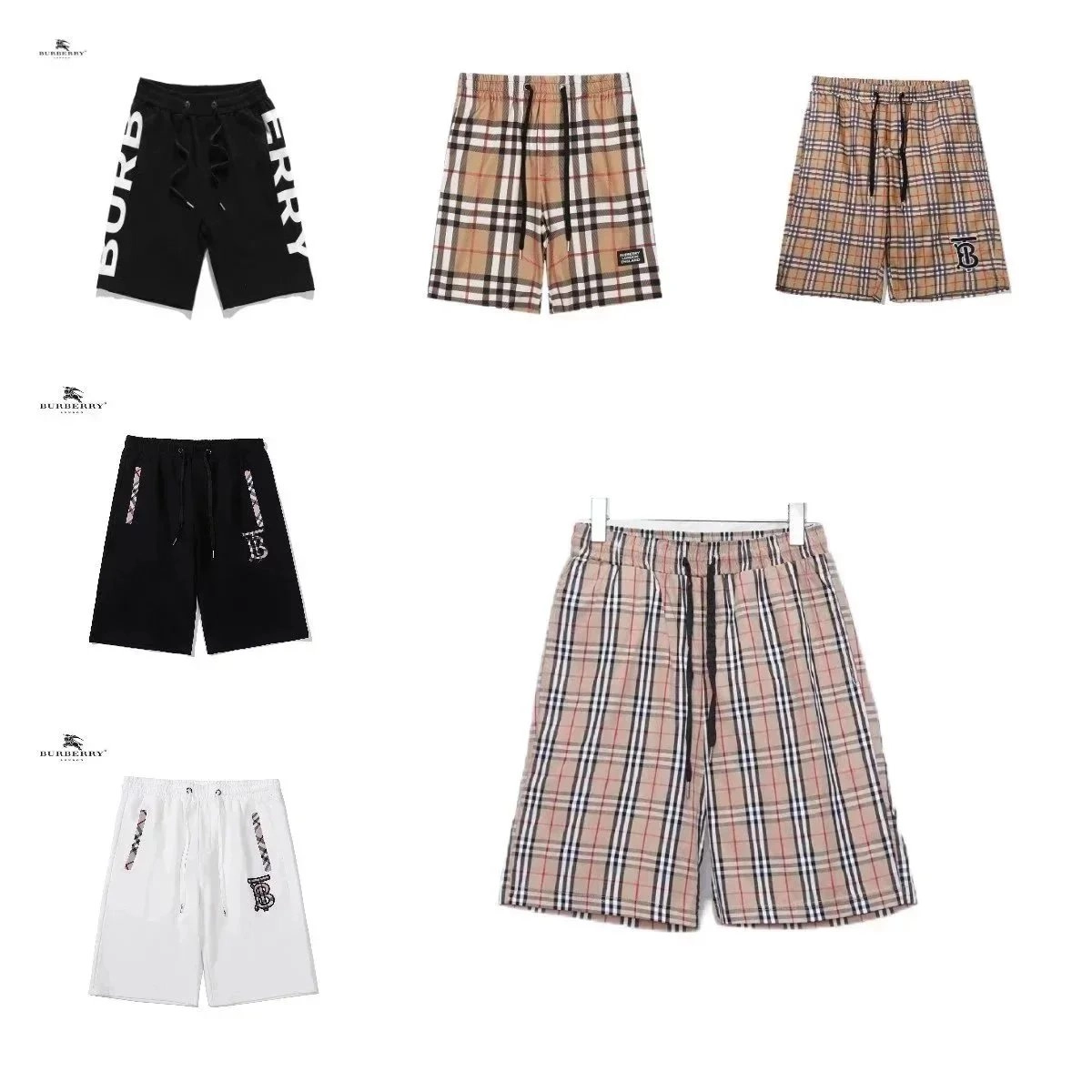 Burberry Classic Check Print Drawstring Shorts Beige