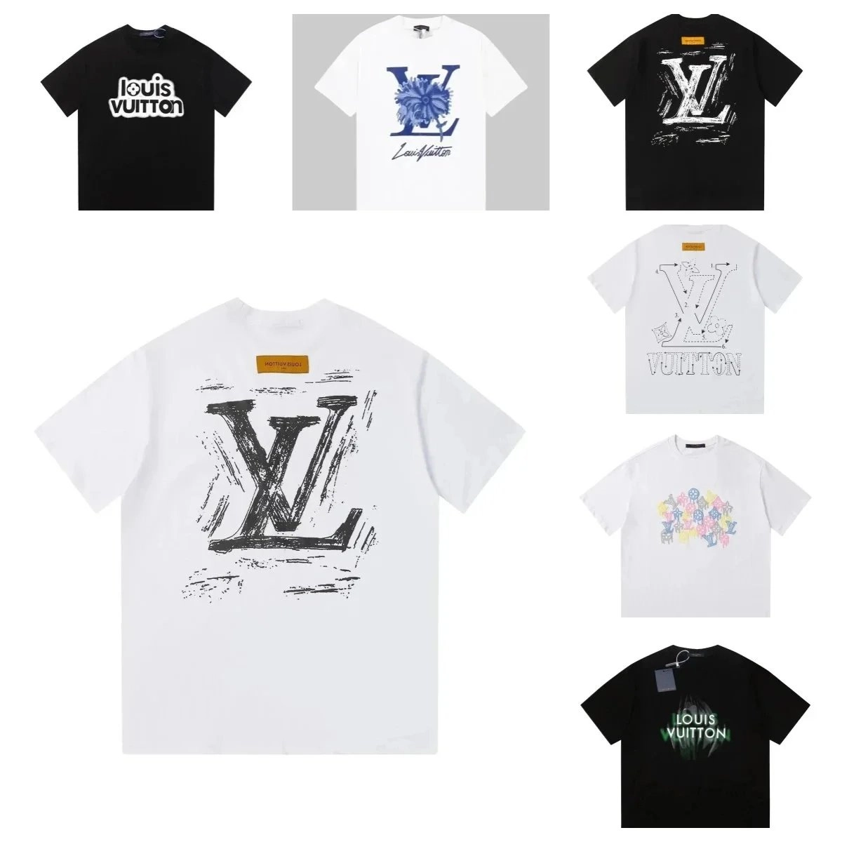 Louis Vuitton LV Sketch Logo Oversized T-Shirt White Black