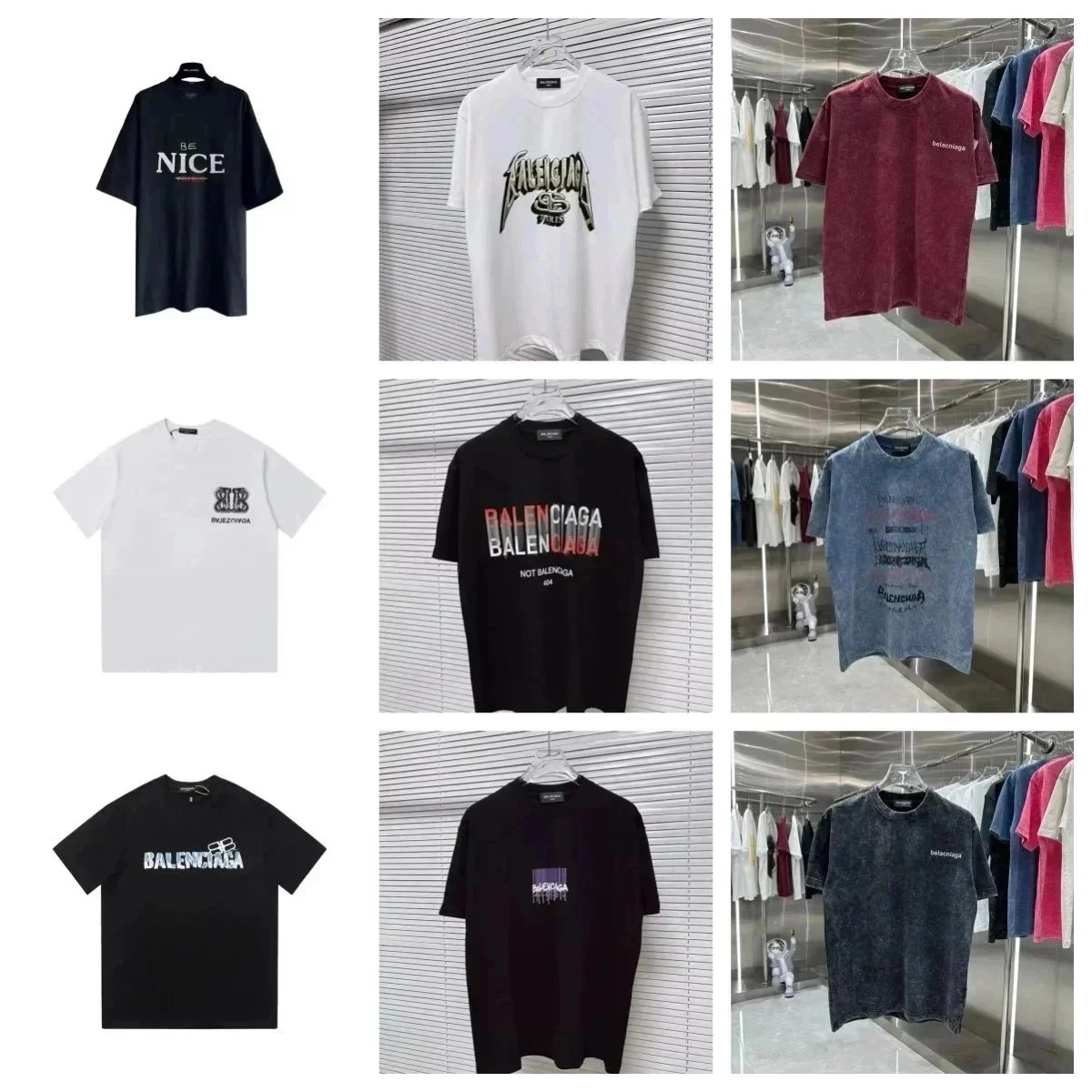 Balenciaga Oversized Logo Print T-Shirt Black Acid Wash