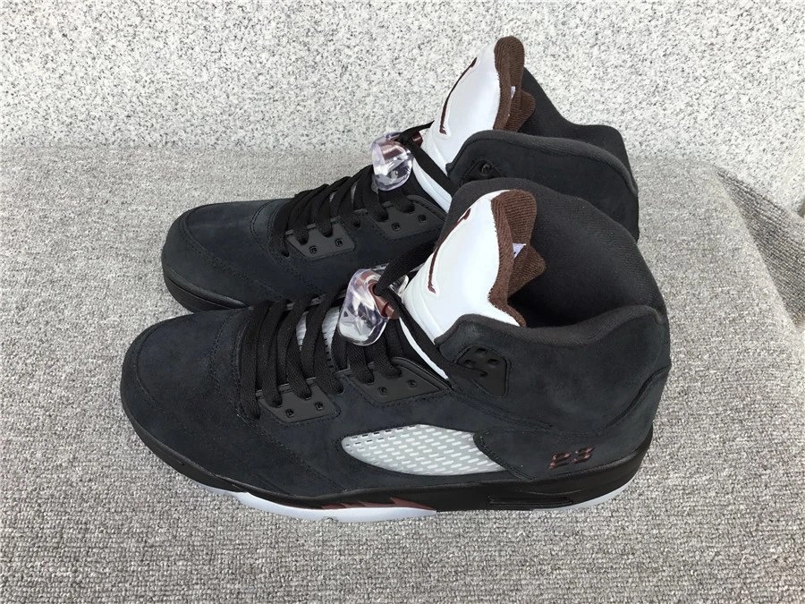 Nike Air Jordan 5 Retro Black White Brown Suede