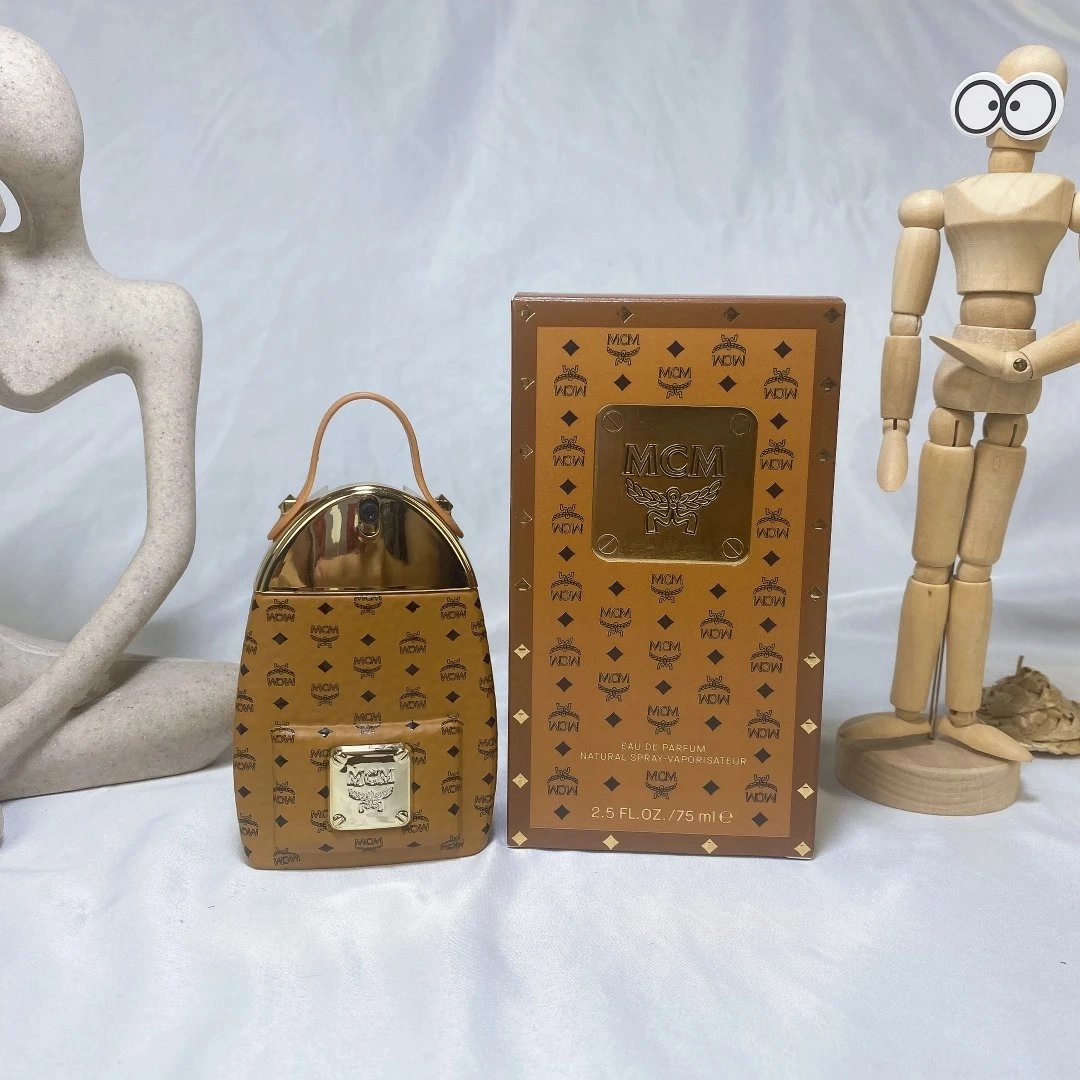 MCM Visetos Mini Backpack Perfume Bottle Gold Monogram
