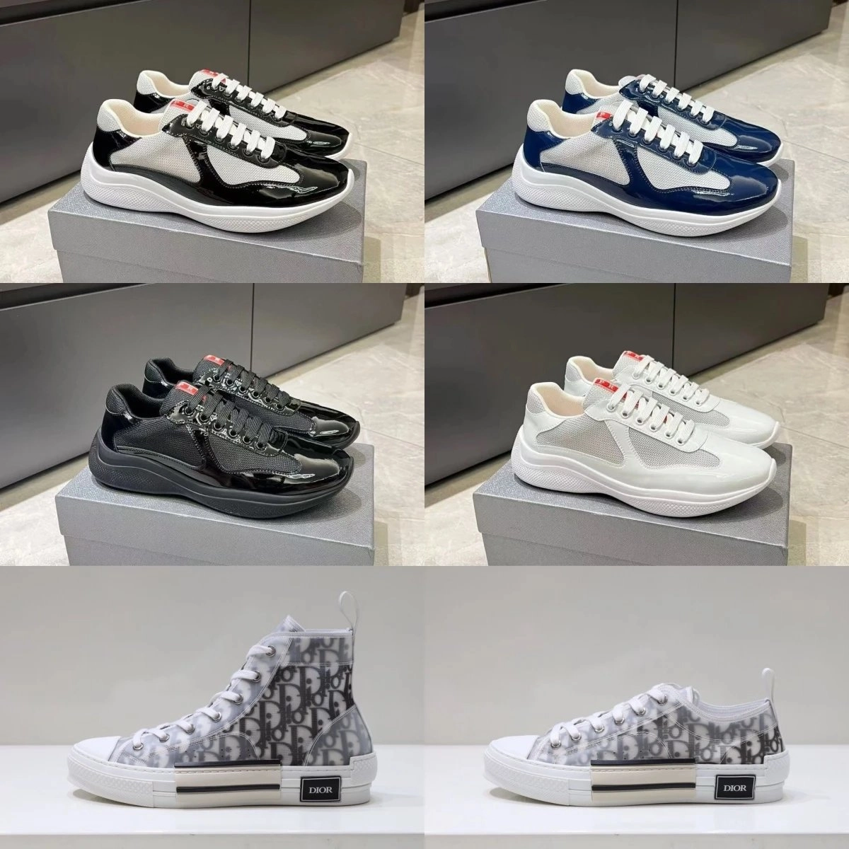 Dior B23 Low-Top and High-Top Sneakers with Oblique Pattern