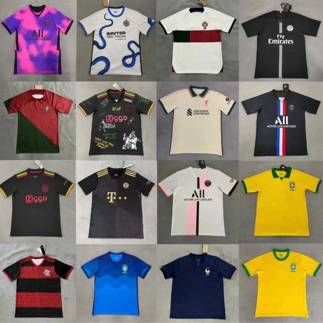 PSG 2023-24 Third Jersey Black with Red-White-Blue Vertical Stripes