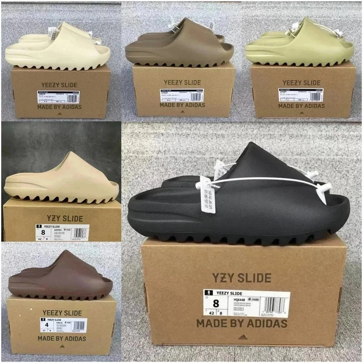 Adidas Yeezy Slide Sandal - Black Foam Sole with White Strap