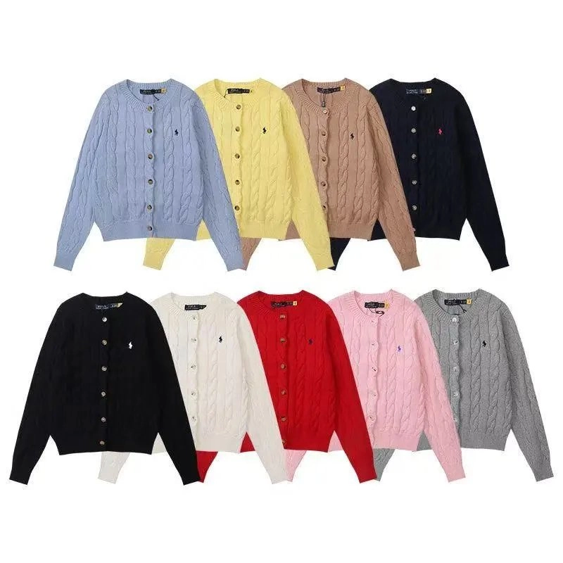 Polo Ralph Lauren Cable Knit Cardigan Sweater - Light Blue