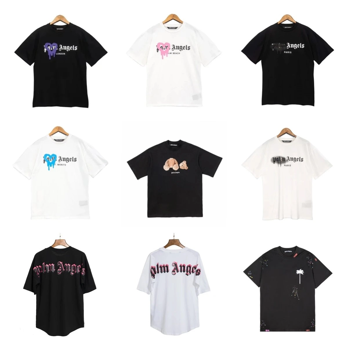 Palm Angels Dripping Heart Logo T-Shirt Black London Edition