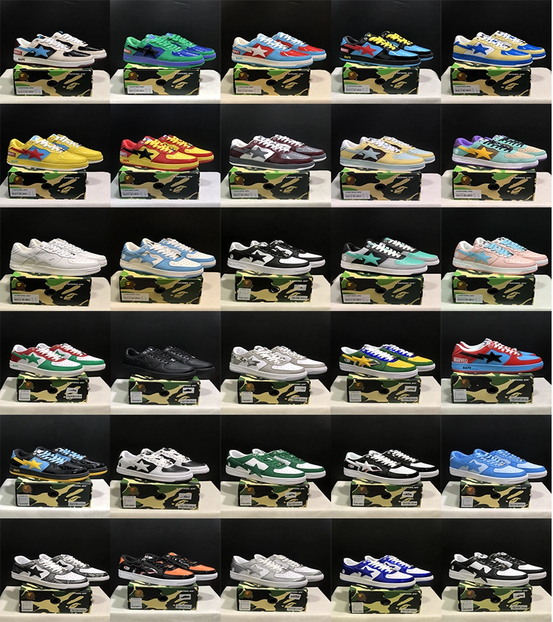 BAPE Sta Low Top Sneakers with Star Logo Camo Box Packaging