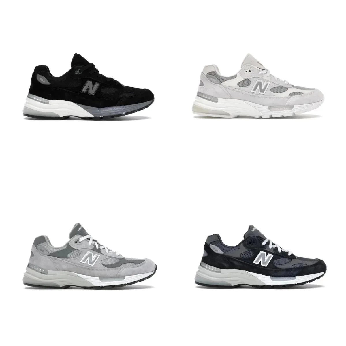 New Balance 992 Classic Running Shoes - Black Grey Mesh