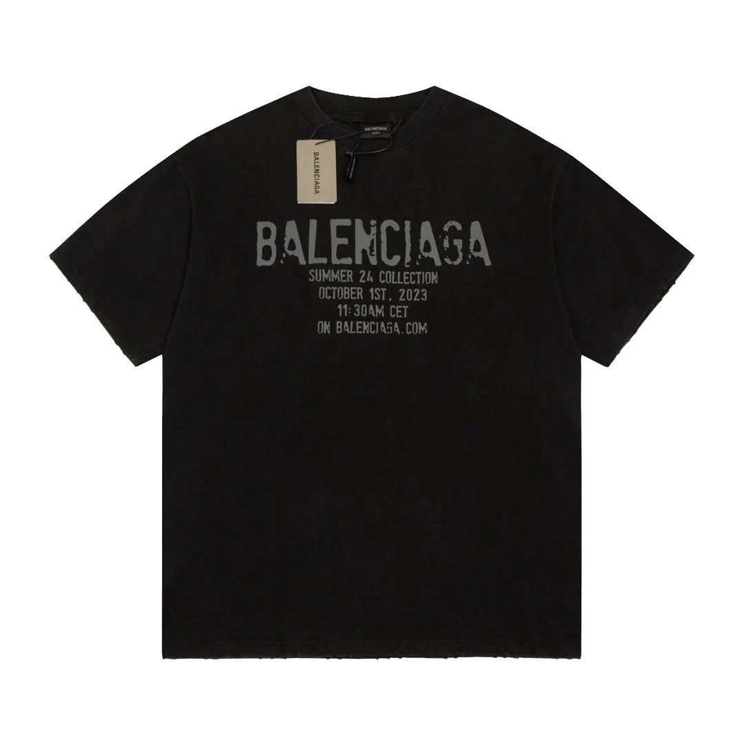 Balenciaga Summer 24 Collection Black Graphic Print T-Shirt