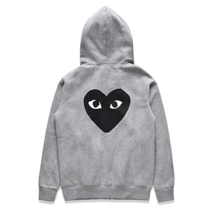 Comme des Gar&ccedil;ons Play Heart Eyes Hoodie Gray