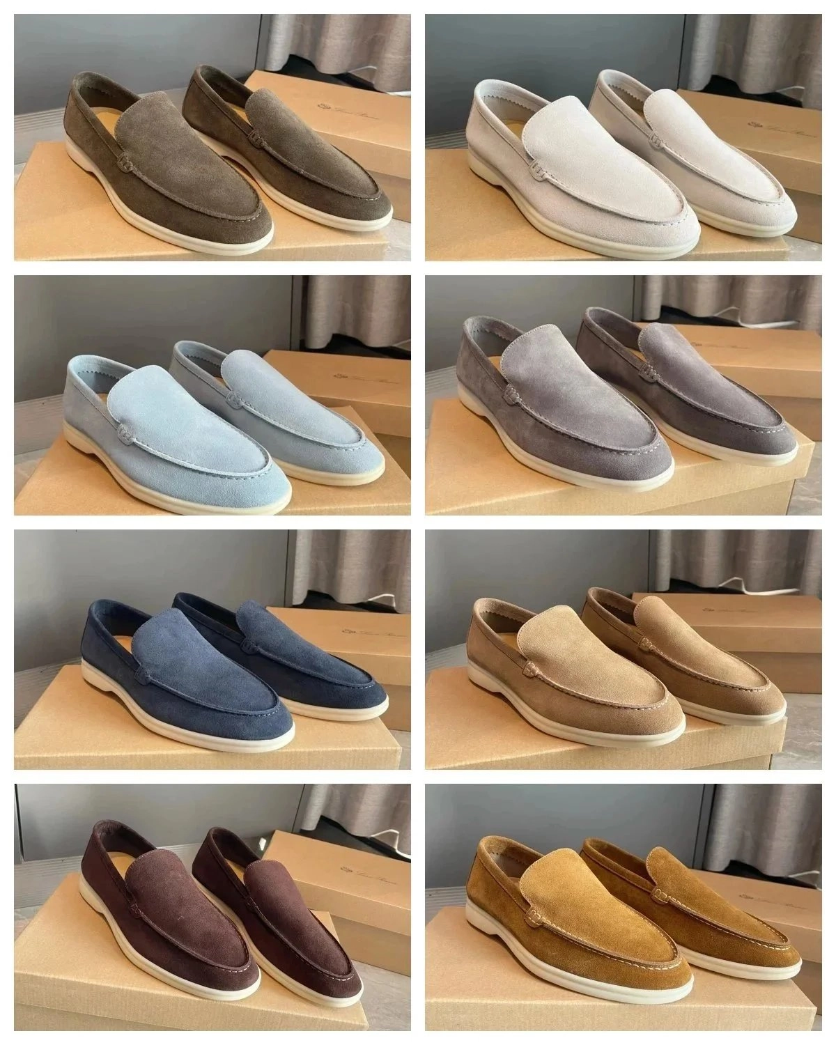 Loro Piana Weekend Loafer Suede Slip-On in Olive Green