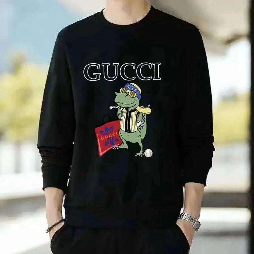 Gucci Black Dinosaur Graphic Sweatshirt with Logo Print