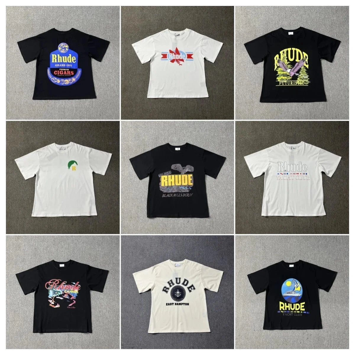 Rhude Cigars Logo Graphic Tee - Black Premium Cotton