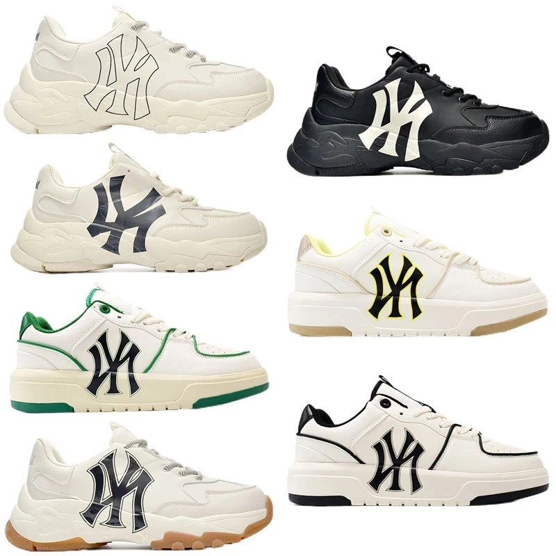 MLB New York Yankees Chunky Sneakers - White Black Logo