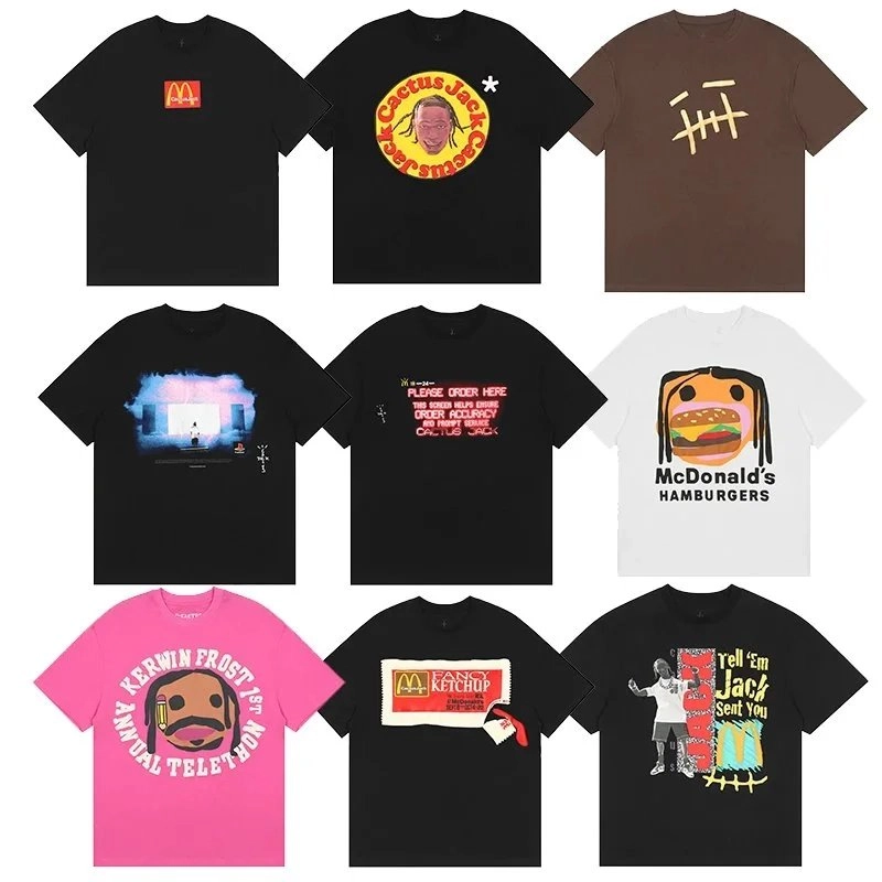 Travis Scott Cactus Jack McDonald's Logo Black T-Shirt