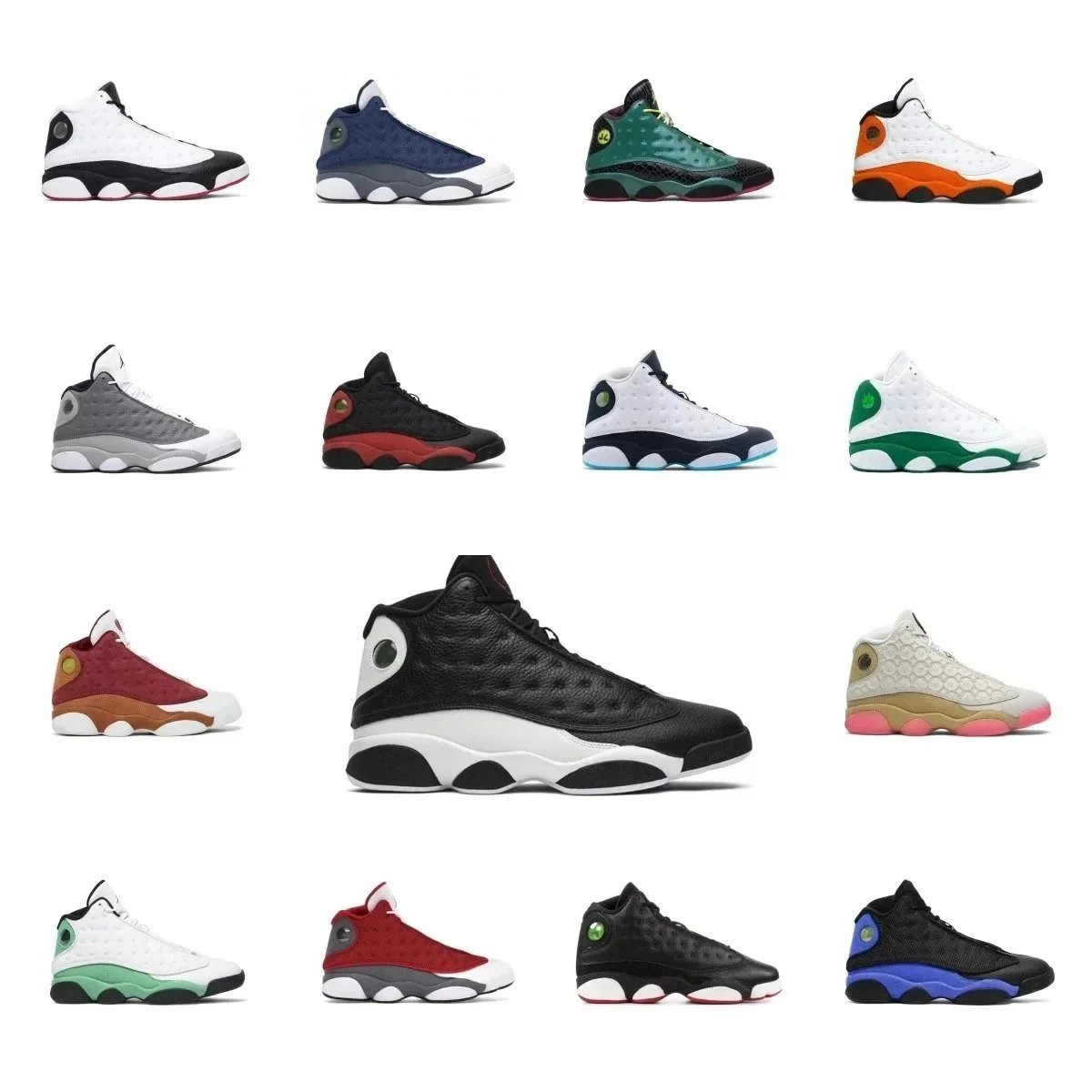 Air Jordan 13 Retro Black White Elephant Print
