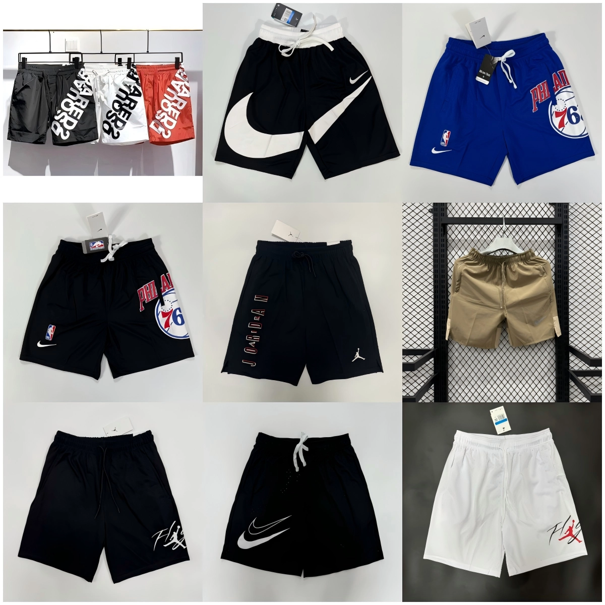 Nike Sportswear Swoosh Logo Black Shorts with White Contrast