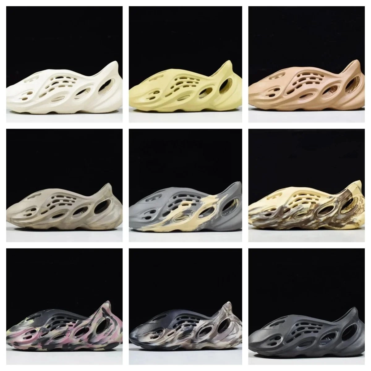 Yeezy Foam Runner Wave Mesh Beige Sandstone Olive Marbled