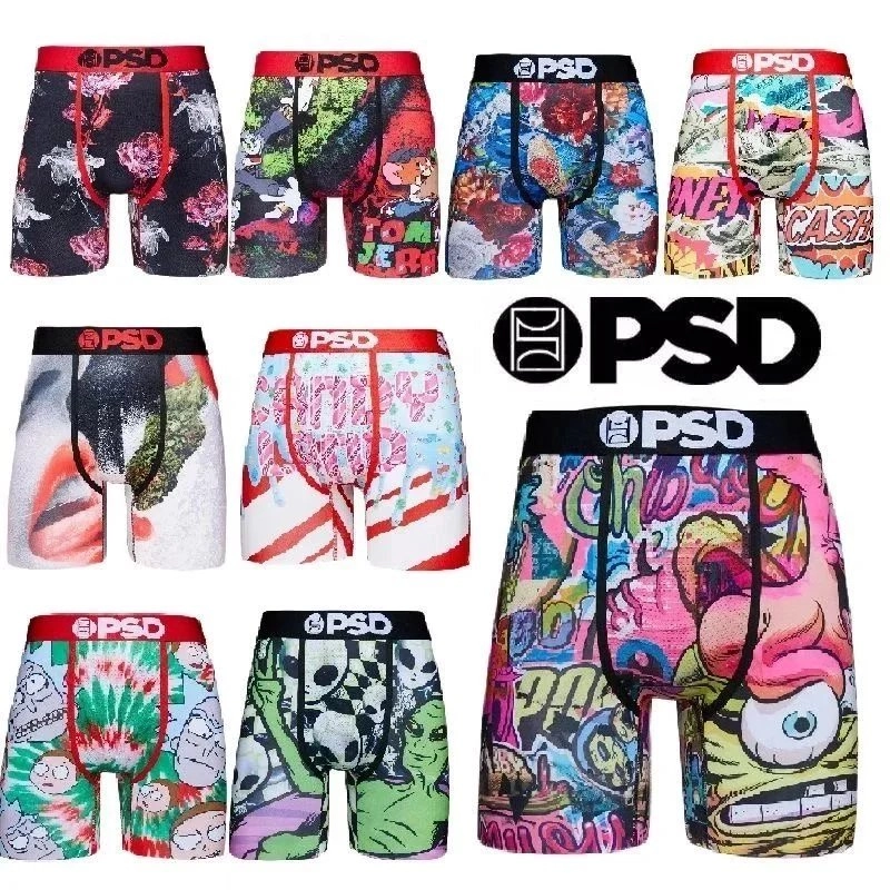 PSD SpongeBob Graffiti Print Boxer Briefs - Bold Cartoon Art