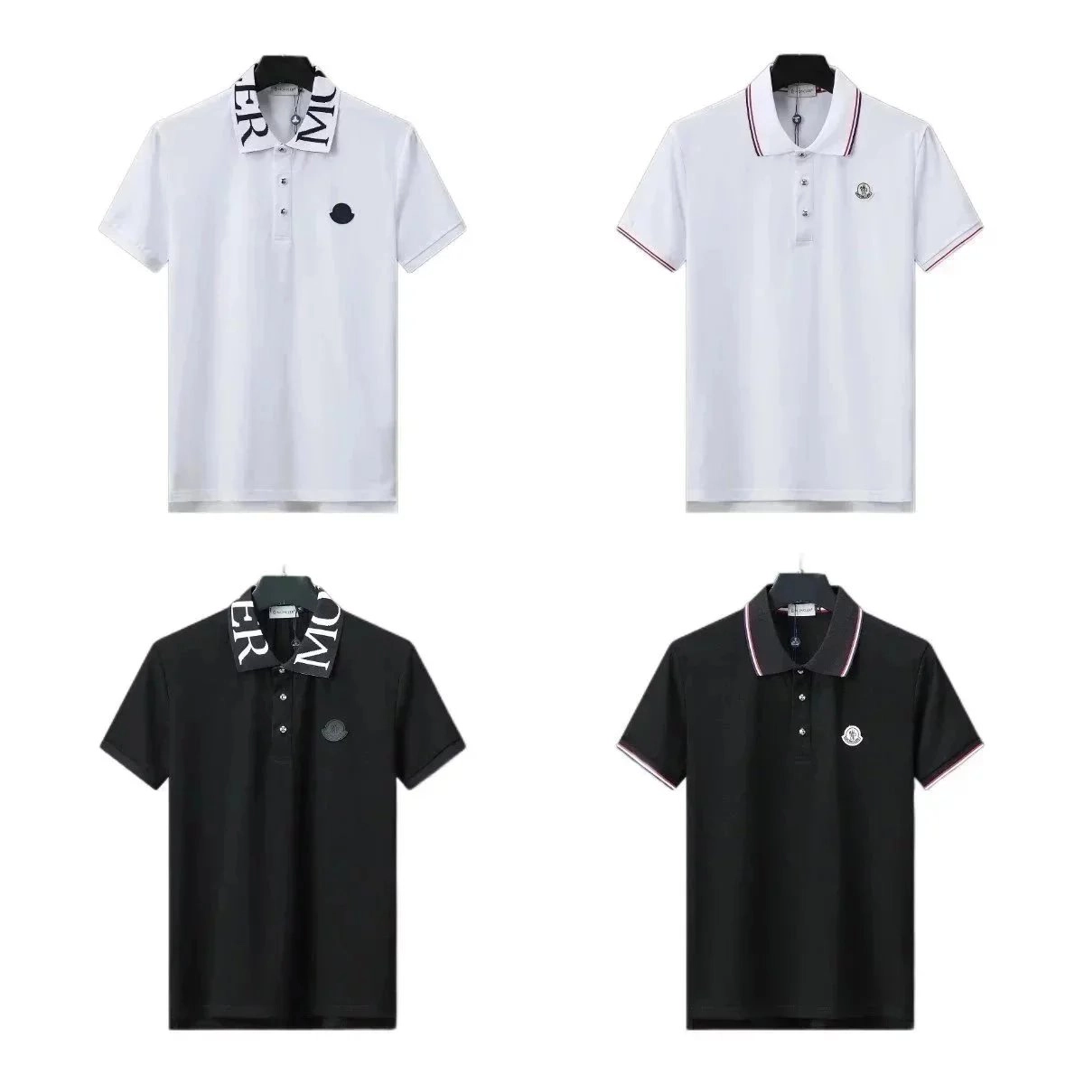 Moncler Logo Embroidered Polo Shirt with Contrast Collar