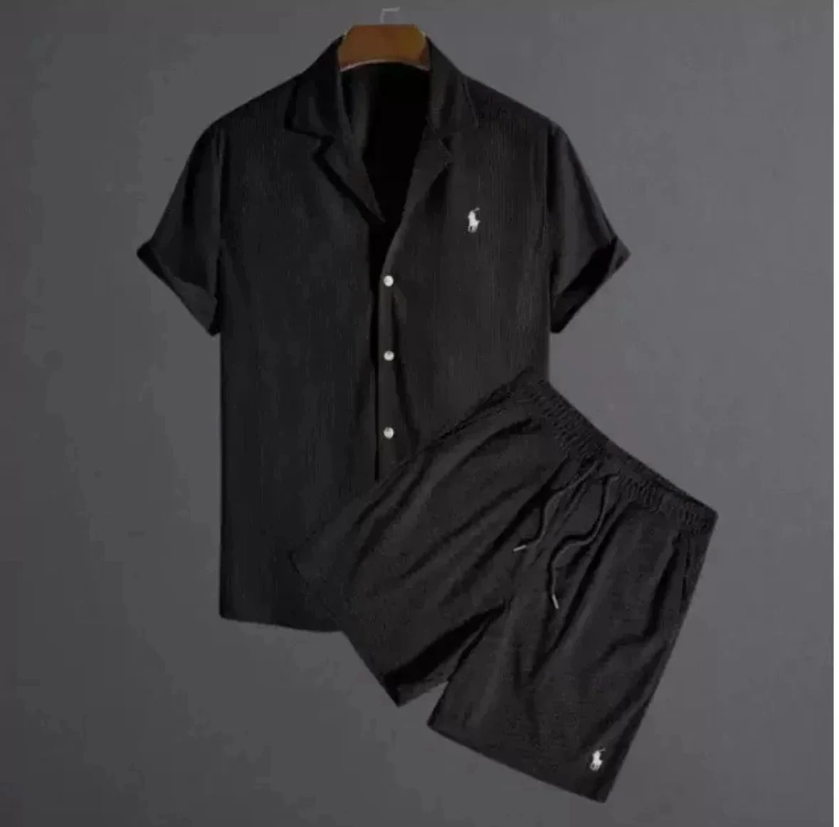 Polo Ralph Lauren Black Short-Sleeve Shirt and Shorts Set