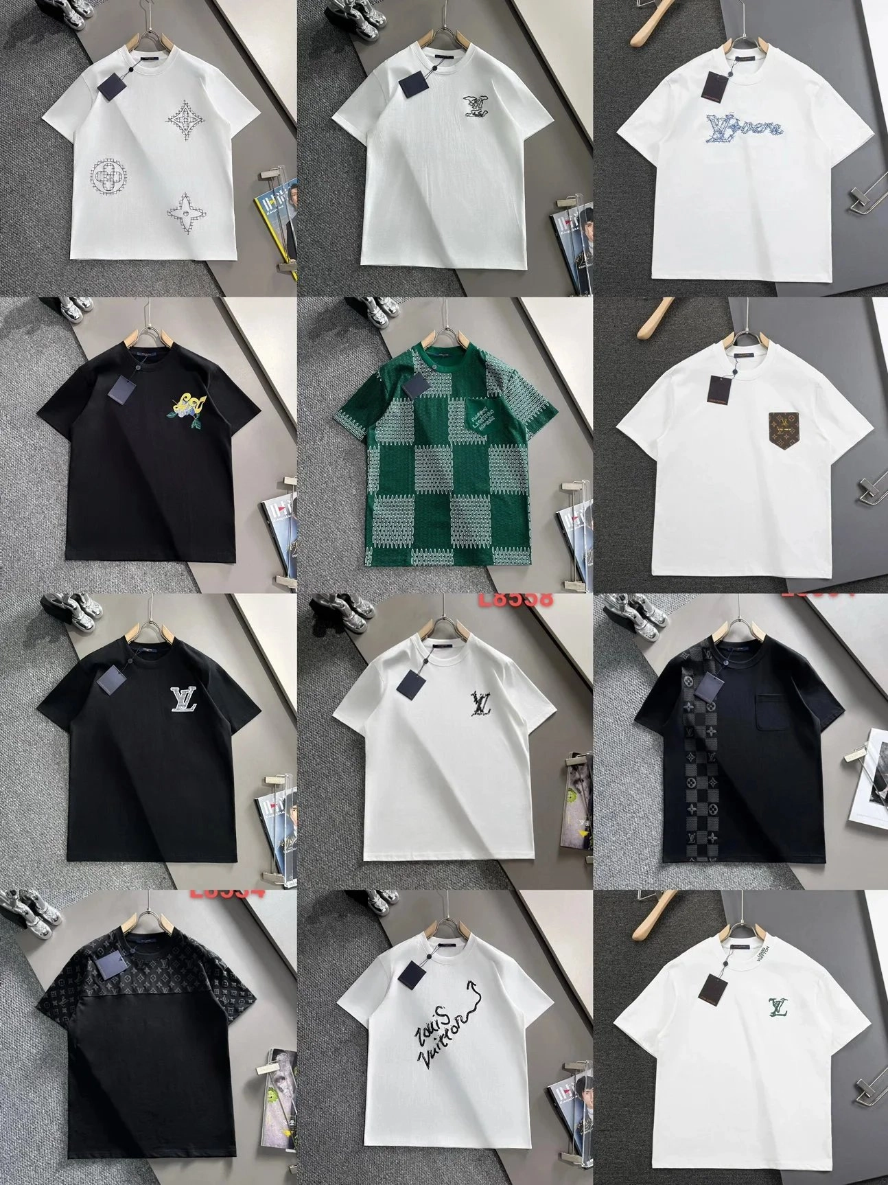 Louis Vuitton White T-Shirt with Embroidered LV Monogram Logo