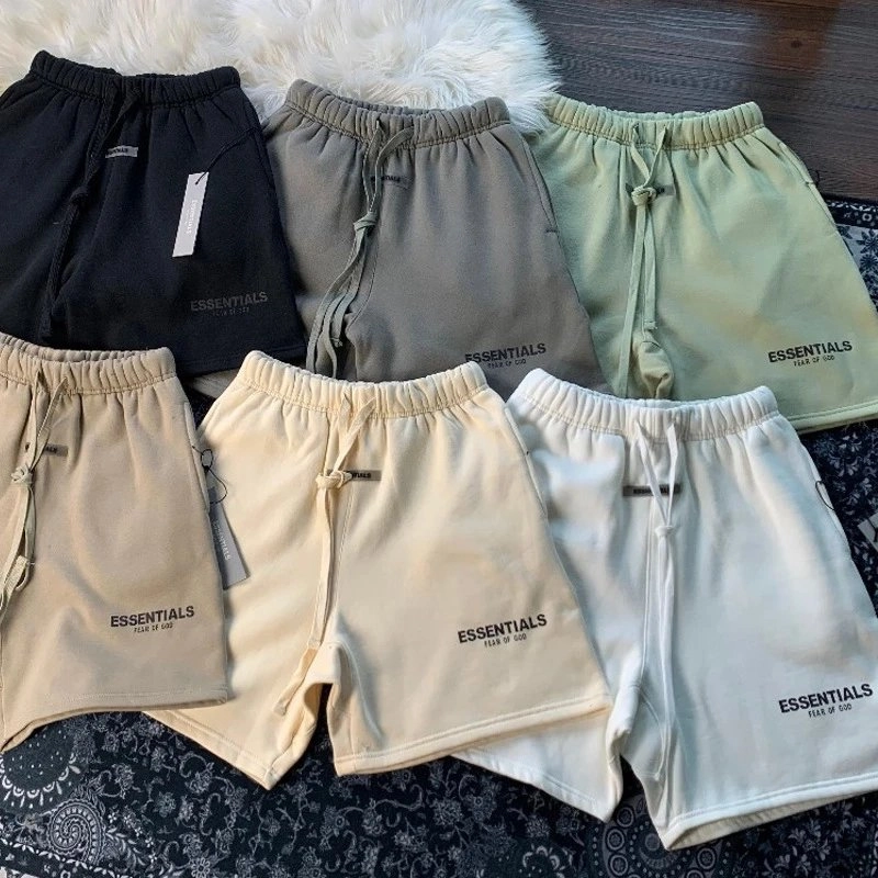 Essentials Fleece Shorts - Black Gray Beige Olive White