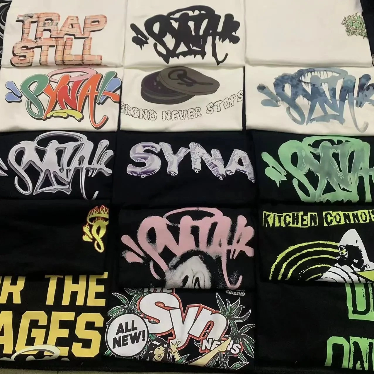 SYNA Graffiti Logo T-Shirt Collection - Multi-Color Streetwear