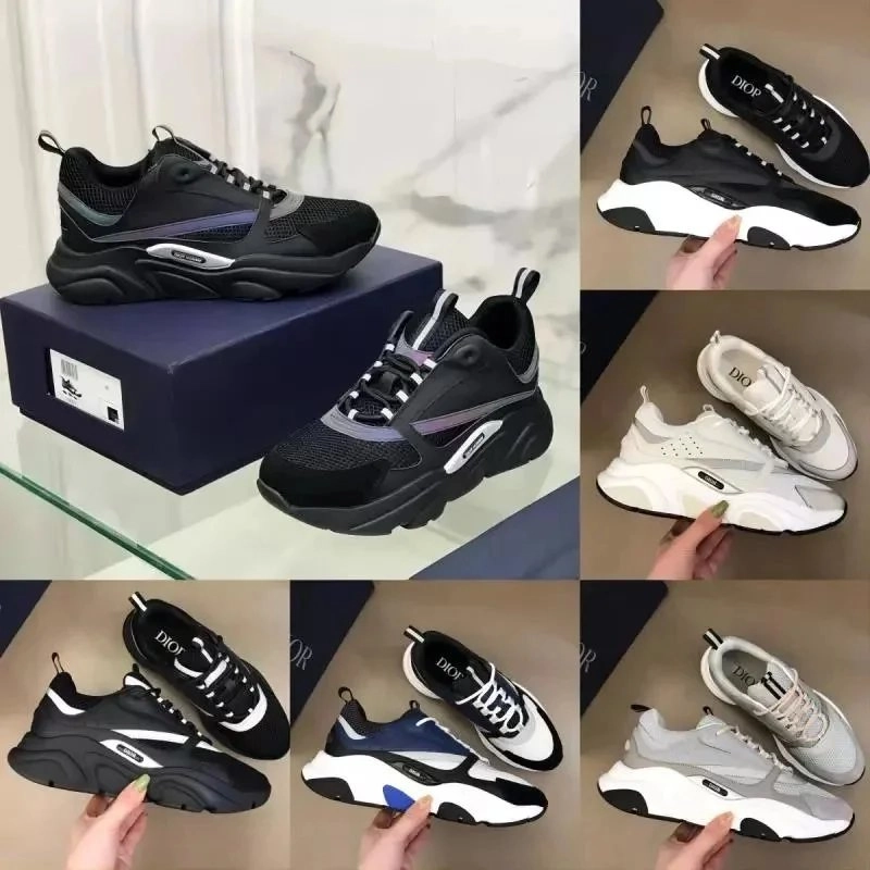 Dior B23 Low-Top Mesh Sneaker Black with Silver Accents